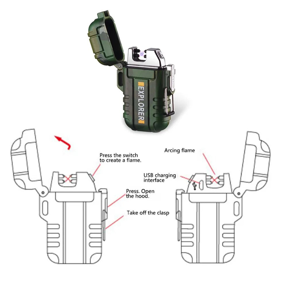 Arc Waterproof Electric Lighter (USB Rechargable)