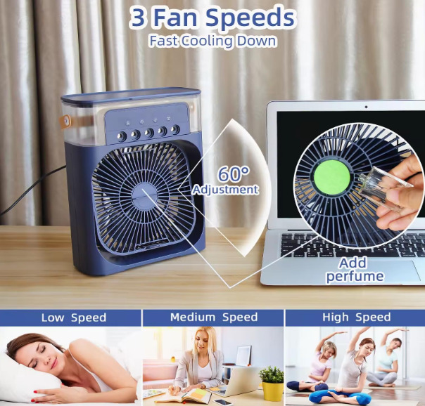 Mist Humidifier Air Cooling Fan (Mini AC)