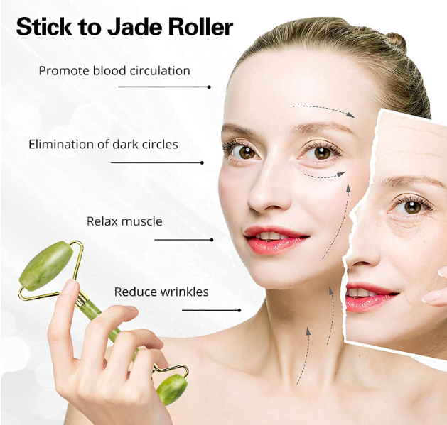 Face Roller Massager Combo Offer (3D Roller Massager , Jade Roller Face&Gua Sha Stone , Silicon Ice Roller)