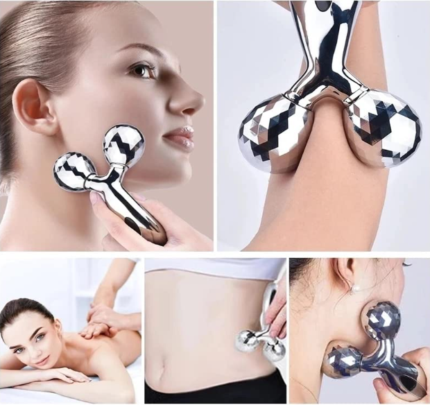 Face Roller Massager Combo Offer (3D Roller Massager , Jade Roller Face&Gua Sha Stone , Silicon Ice Roller)