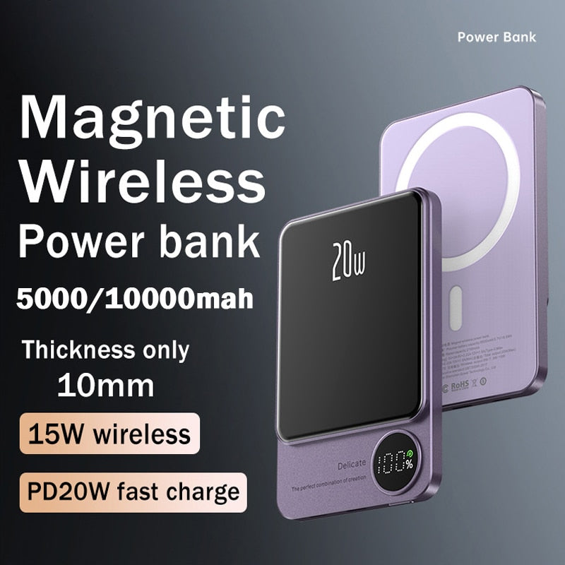 Smart Wireless Magnetic Power Bank Portable Wireless Macsafe